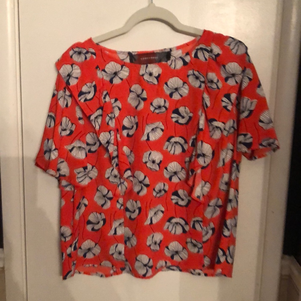 Red floral Top